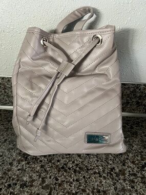 Quilted Drawstring Backpack - Light Taupe WomenBag